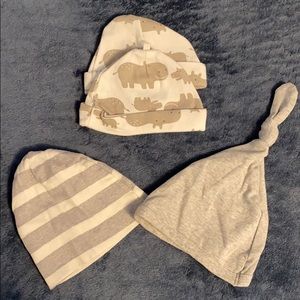 Baby hats (gray and white)